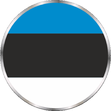 Rond Estonie Europe Drapeaux 
