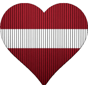 Heart Latvia Europe Flags 