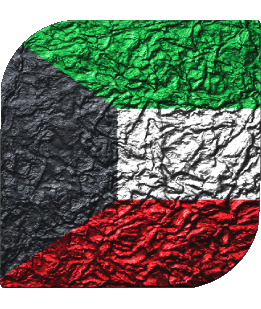 Quadrato Kuwait Asia Bandiere 