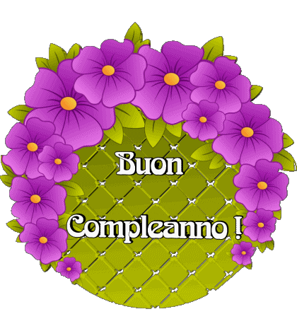 019 Fondo transparente Floreale Buon Compleanno Italiano Mensajes 