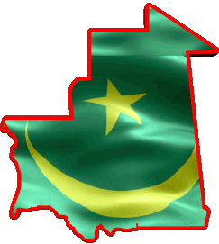 Carta Geografica Mauritania Africa Bandiere 