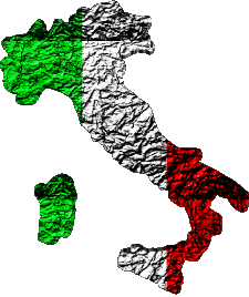 Mapa Nacional Italia Europa Banderas 