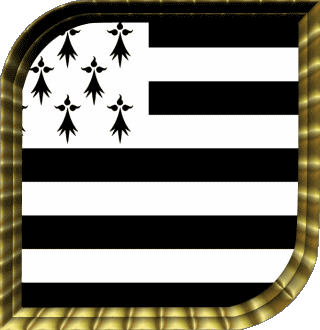 Square Brittany Regions France Flags 