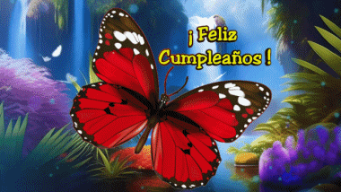 003 Sfondo animato Mariposas Feliz Cumpleaños Spagnolo Messagi 