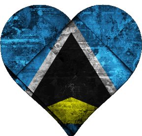 Corazón Santa lucía América Banderas 