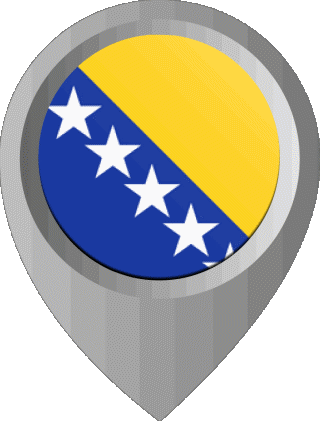 Marcador de ubicación Bosnia herzegovina Europa Banderas 