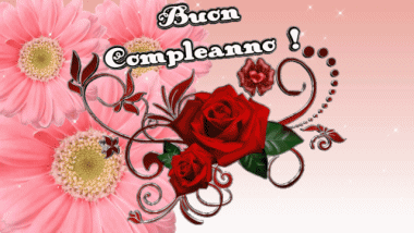 003 Sfondo animato Floreale Buon Compleanno Italiano Messagi 