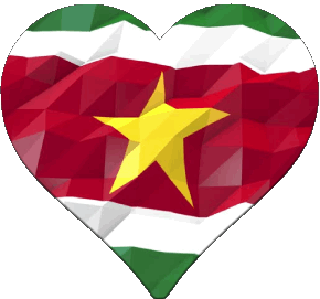 Cuore Suriname America Bandiere 