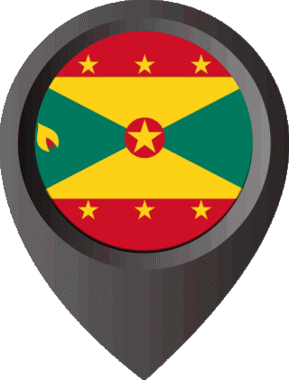 Epingle de Localisation Grenade iles Amériques Drapeaux 