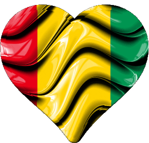 Coeur Guinée Afrique Drapeaux 