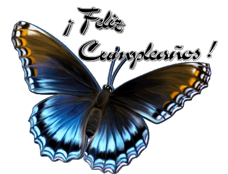 006 Fondo transparente Mariposas Feliz Cumpleaños Español Mensajes 