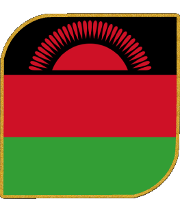 Square Malawi Africa Flags 