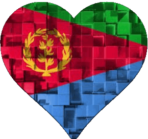 Coeur Erythrée Afrique Drapeaux 