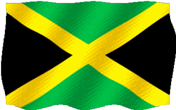 Waving Jamaica America Flags 