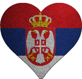 Coeur Serbie Europe Drapeaux 