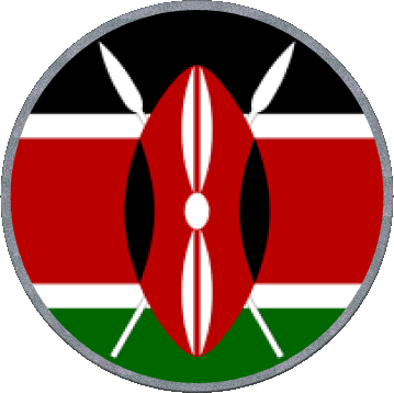 Round Kenya Africa Flags 