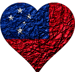 Heart Samoa Oceania Flags 