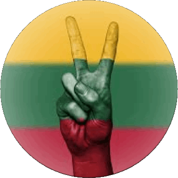 Round Lithuania Europe Flags 