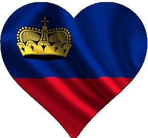 Heart Liechtenstein Europe Flags 