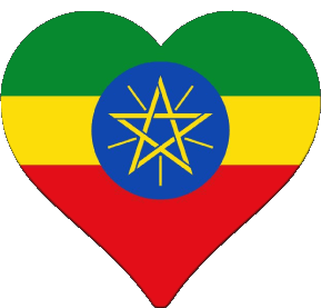 Herz Äthiopien Afrika Fahnen 