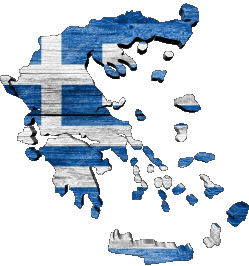 Carte Grèce Europe Drapeaux 