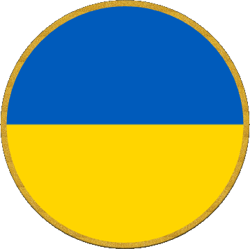 Round Ukraine Europe Flags 