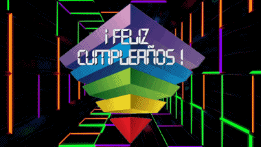 001 Fondo animado Abstracto - Geométrico Feliz Cumpleaños Español Mensajes 