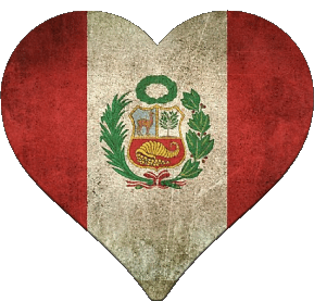 Coeur Pérou Amériques Drapeaux 