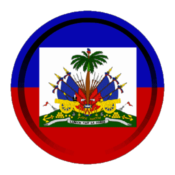 Round - Rings Haiti America Flags 