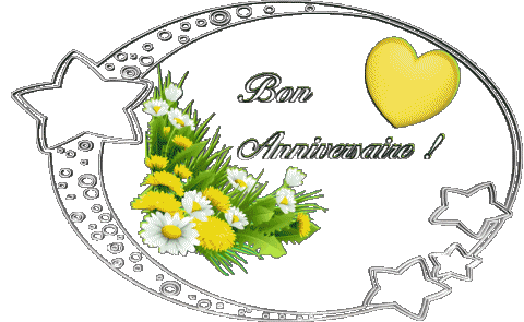 010 Sfondo trasparente Floral Bon Anniversaire Francese Messagi 