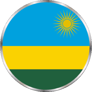 Round Rwanda Africa Flags 