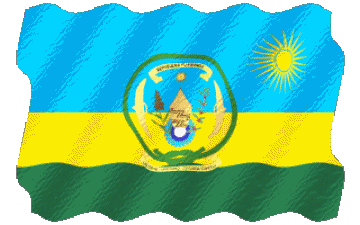 Waving Rwanda Africa Flags 