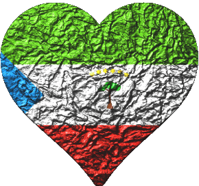 Coeur Guinée Equatorial Afrique Drapeaux 