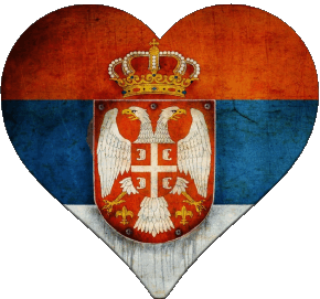 Heart Serbia Europe Flags 