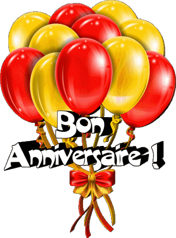 007 Ballons - Confetis Bon Anniversaire Francés Mensajes 