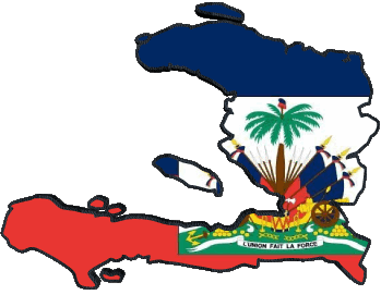Karte Haiti Amerika Fahnen 
