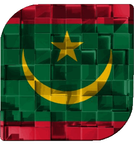 Quadrato Mauritania Africa Bandiere 