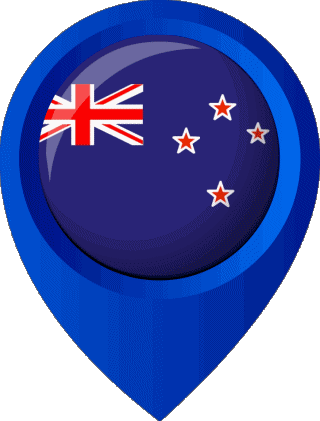 Standort-Pin Neuseeland Ozeanien Fahnen 