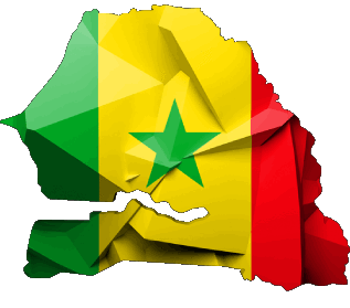 Karte Senegal Afrika Fahnen 
