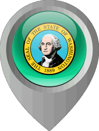 Epingle de Localisation Washington U.S.A - Etats Amériques Drapeaux 
