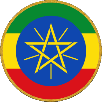 Round Ethiopia Africa Flags 