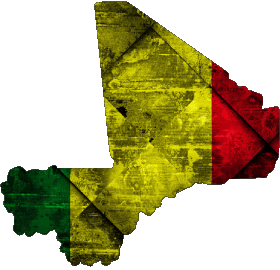Mapa Mali África Banderas 