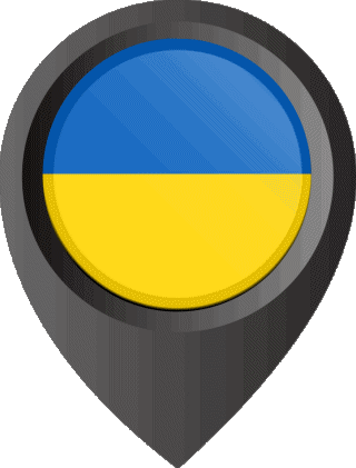 Epingle de Localisation Ukraine Europe Drapeaux 