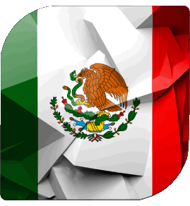 Carré Mexique Amériques Drapeaux 