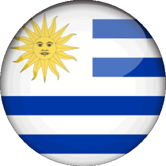 Round Uruguay America Flags 