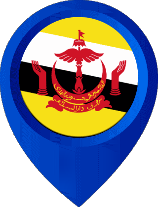 Perno di posizione Brunei Asia Bandiere 