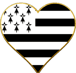 Herz Bretagne Regionen Frankreich Fahnen 