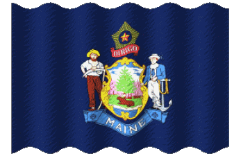 Waving Maine U.S.A - States America Flags 