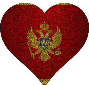Herz Montenegro Europa Fahnen 