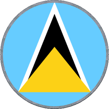 Round St. Lucia America Flags 